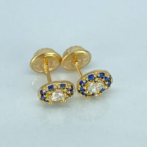 Topos Circulo Circones Blancos Azules Oro amarillo 0,95 Gr / 6,2 mm †