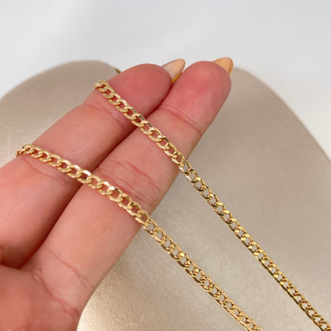 Cadena ● Cubana Oro amarillo 18k 4,3 Gr / 3 mm / 50 Cm †
