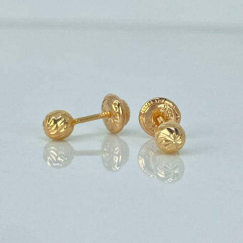 Topos Bolas Diamantadas Oro amarillo 18k 0,5 Gr / 4 mm *