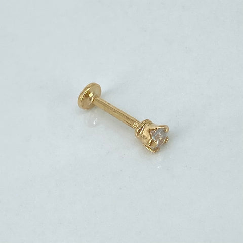 Piercing Circon Blanco / Oro Amarillo 18k (Joya) / 0,35gr / 1.1cm / (Oreja) †
