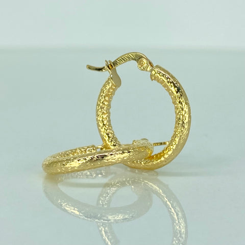 Candongas Punteadas Oro amarillo 18k 1,45 Gr / 2,2 Cm