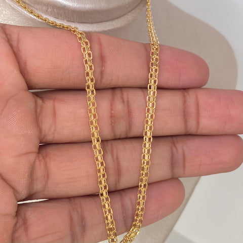 Cadena ● Chino Oro amarillo 18k 3,85 Gr / 3,3 mm / 45 Cm *