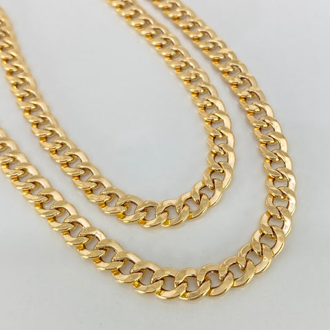 Cadena ● Cubana Oro amarillo 18k +1 / 5,49 Gr / 5,6 mm / 45 Cm †