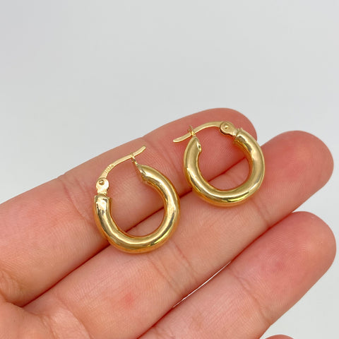 Candongas Lisas Redondas Oro amarillo 18k 2,82 Gr / 2 Cm