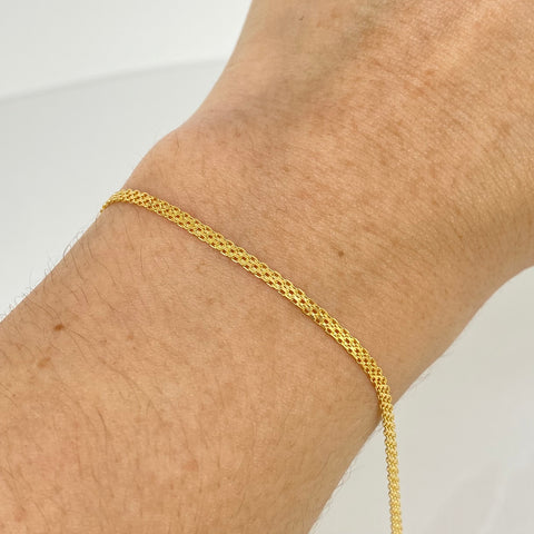 Pulso ● Chino Oro amarillo 18k +1 / 1,42 Gr / 2 mm / 19 Cm