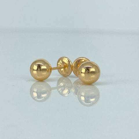 Topos Bola Lisa Oro amarillo 18k 0,64 Gr / 6 mm *