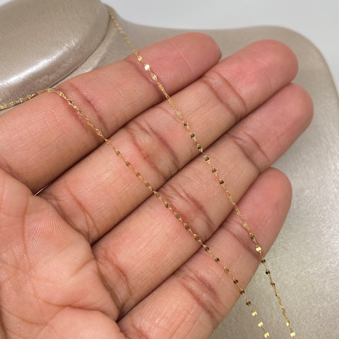 Set Cadena ● Crispeta + Dije San Benito Oro amarillo 18k 1,1 Gr / 1,2 mm / 45 Cm *