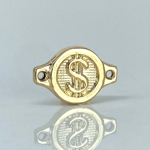 Herraje Signo Dolar Oro amarillo 0,64 Gr / 1,5 Cm *
