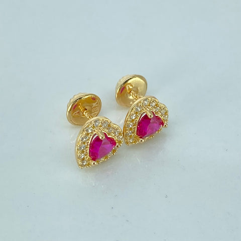 Topos Corazon Circones Blancos Fucsia Oro amarillo 1,3 Gr / 7,5 mm †