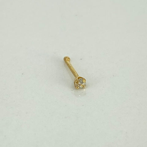 Piercing Circon Blanco / Oro Amarillo 18k (Joya) / 0,12gr / 2,3mm / (Nariz)
