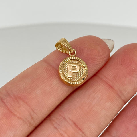 Dije Letra P Diamantada Oro amarillo 18k 0,77 Gr / 1,8 Cm  *
