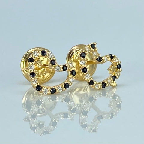 Topos Pajaro Circones Blancos Negros Oro amarillo 0,7 Gr / 8 mm †