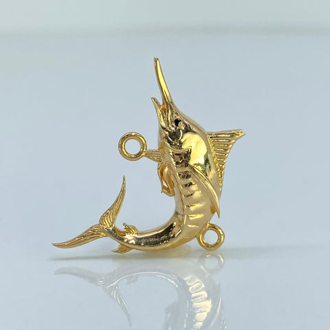 Herraje Pez Oro amarillo 18k 2,28 Gr / 1,8 Cm  *