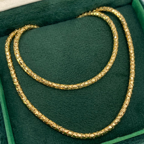 Cadena ● Cola De Ratón Diamantada Oro amarillo 18k +3 / 14,60 Gr / 2,3 mm / 60 Cm *