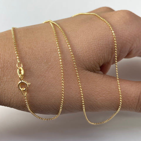 Cadena Italy Mini Militar Diamantada Oro amarillo 18k +1 / 2,0 Gr / 0,5 mm / 45 Cm