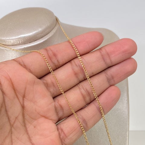 Cadena ● Cubana Oro amarillo 18k 2,75 Gr / 1,8 mm / 60 Cm