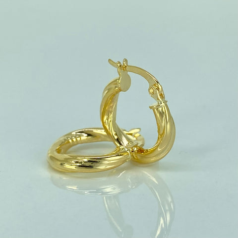 Candongas Entorchadas Oro amarillo 18k 1,41 Gr / 1,6 Cm