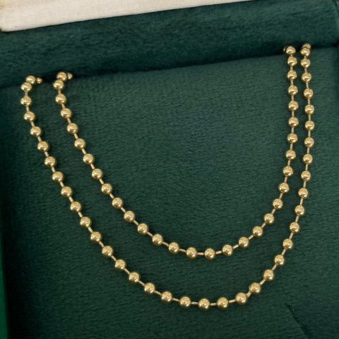 Cadena ● Militar Lisa Oro amarillo 18k +1 / 15,5 Gr / 2,5 mm / 67 Cm *