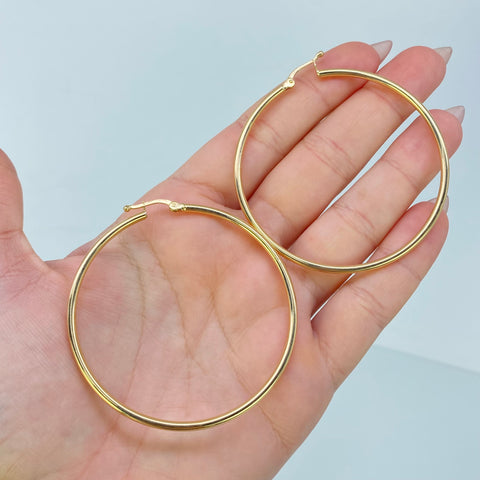 Candongas Caponera Oro amarillo 18k 4,3 Gr / 5,8 Cm  *