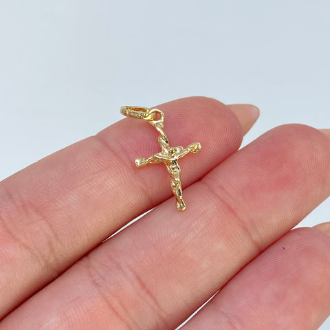 Dije Cruz Cristo Entorchado Oro amarillo 18k 0,75 Gr / 2,2 Cm