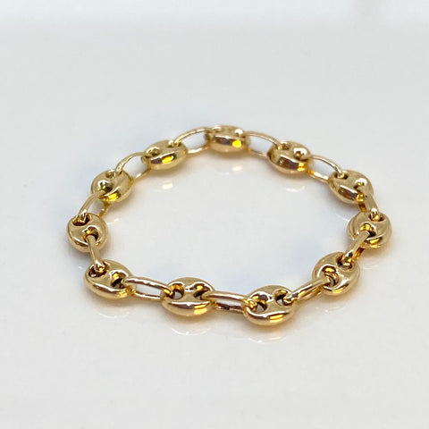 Anillo GC 11 Eslabones  Oro amarillo 18k / Talla 11 1/2 hasta 13 1/2 / 0,80 Gr