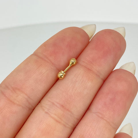 Piercing Bola Lisa 3mm/ Oro Amarillo 18k (Joya) / 0,28gr / 1cm / (Oreja)