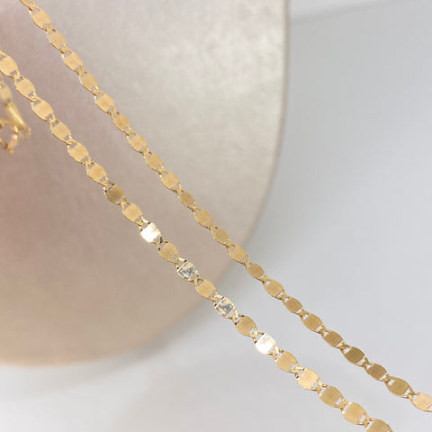 Cadena ● Escalera Plana Oro amarillo 18k 2,3 Gr / 2,3 mm / 50 Cm †