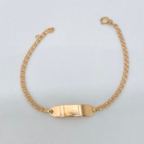 Pulso bebé Placa Rectangular Curva Aro Seguido Oro amarillo 1,31 Gr / 2,2 mm / 15,3 Cm *