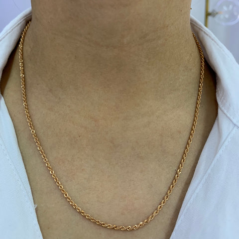 Cadena Italy Lazo Oro rosa 18k +2 / 2,91 Gr / 2 mm / 50 Cm *