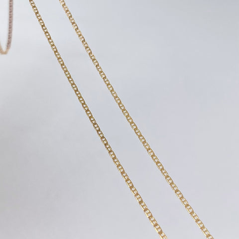 Set Cadena ● Escalera Plana + Dije Corazon Esmeralda 38PTS Oro amarillo 18k 1,92 Gr / 1 mm / 45 Cm †