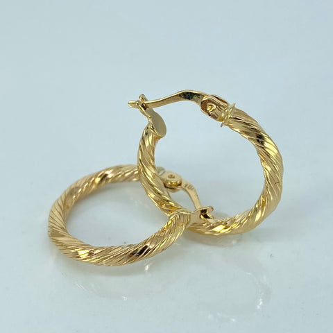 Candongas Rayadas Oro amarillo 1,5 Gr / 2 Cm *