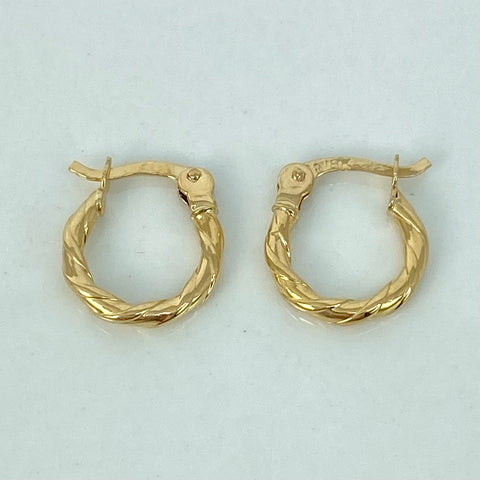 Candongas Entorchadas Linea Central Oro amarillo 18k 0,81 Gr *