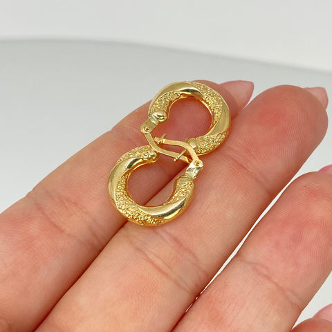Candongas Entorchadas Texturizadas Oro amarillo 18k 1,52 Gr / 1,7 Cm
