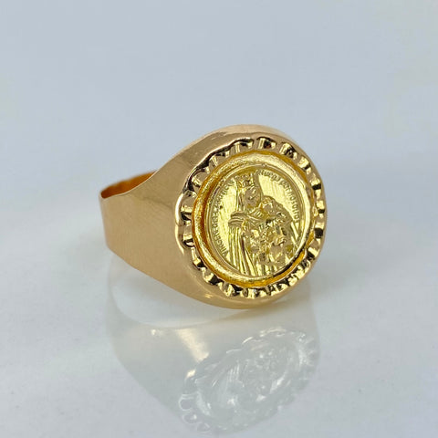 Anillo Sello Virgen Del Carmen Oro amarillo / Talla 8 1/2 / 3,54 Gr †