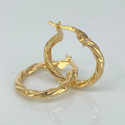 Candongas Melcochas Oro amarillo 18k 1,55 Gr / 2 Cm  *