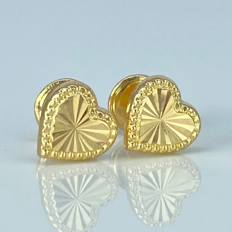 Topos Corazon Diamantado Oro amarillo 0,7 Gr / 7 mm