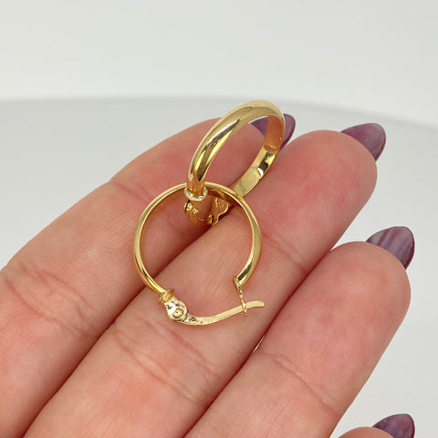 Candongas Semi Planas Oro amarillo 18k 1,83 Gr / 2,2 Cm  *