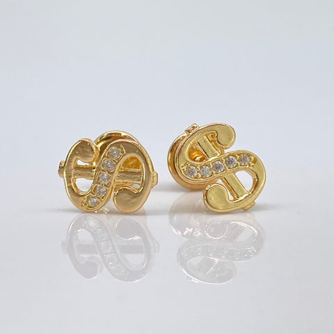 Topos Signo $ Circones Blancos Oro amarillo 18k 1,08 Gr / 8,5 mm