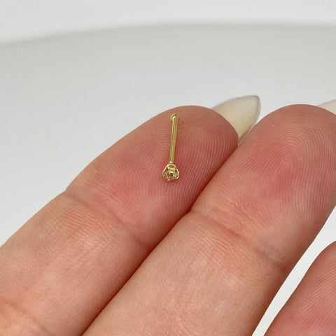 Piercing Circon Blanco / Oro Amarillo 18k (Joya) / 0,12gr / 1.1cm / (Nariz) *
