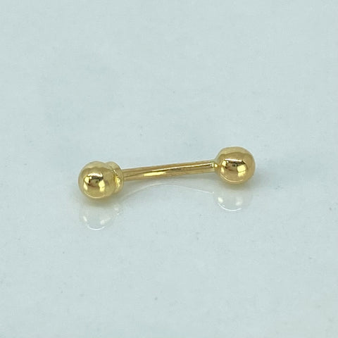 Piercing Bola Lisa 3mm / Oro Amarillo 18k (Joya) / 0,36gr / 2cm / (Pezon) *