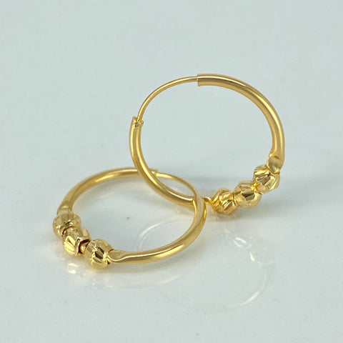 Candongas Imperdibles Bolas Imperdibles 3mm Oro amarillo 18k 1,1 Gr / 1,6 Cm *
