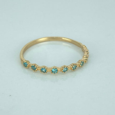 Anillo Churumbela Circones Celestes Oro amarillo 18k / Talla 7 3/4 / 1,05 Gr †