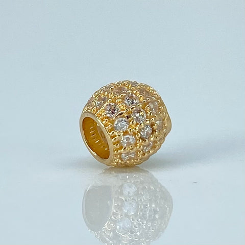 Herraje Bolas De Fuego Circones Blancos Oro amarillo 1,15 Gr / 0,5 Cm *