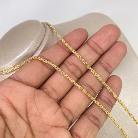 Cadena ● Punto Peruano Oro amarillo 18k +3 / 9,5 Gr / 2 mm / 50 Cm †