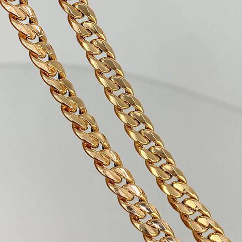 Cadena ● Cubana Oro amarillo 18k 8,83 Gr / 5 mm / 50 Cm *