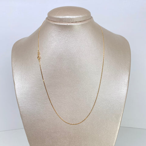 Cadena ● Escalera Plana Oro amarillo 18k 1,43 Gr / 1 mm / 45 Cm †