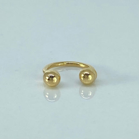 Piercing Aro Bolas Lisas / Oro Amarillo 18k (Joya) / 3mm / 0,4gr / 1.2cm / (Oreja) *