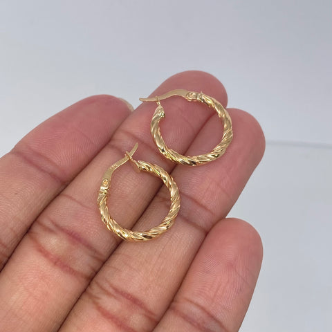 Candongas Melcochas Lineas Oro amarillo 1,5 Gr / 2 Cm *