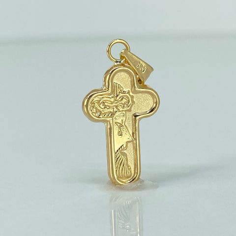 Dije Cruz Rostro Jesus Oro amarillo 18k 0,9 Gr / 2,7 Cm