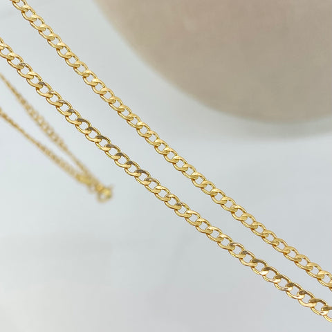 Cadena ● Cubana Oro amarillo 18k 1,6 Gr / 2 mm / 45 Cm *